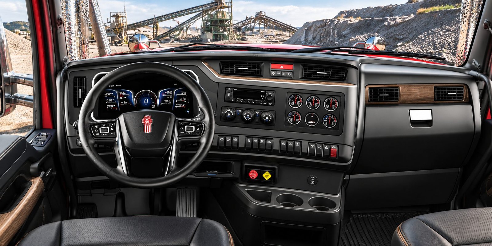 Tablero y volante del Kenworth C580 con instrumentación digital